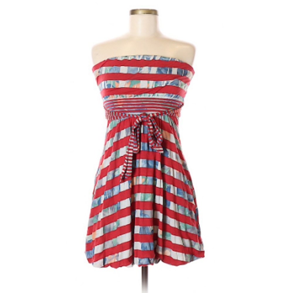 American Rag Cie Floral Stripe Strapless Dress